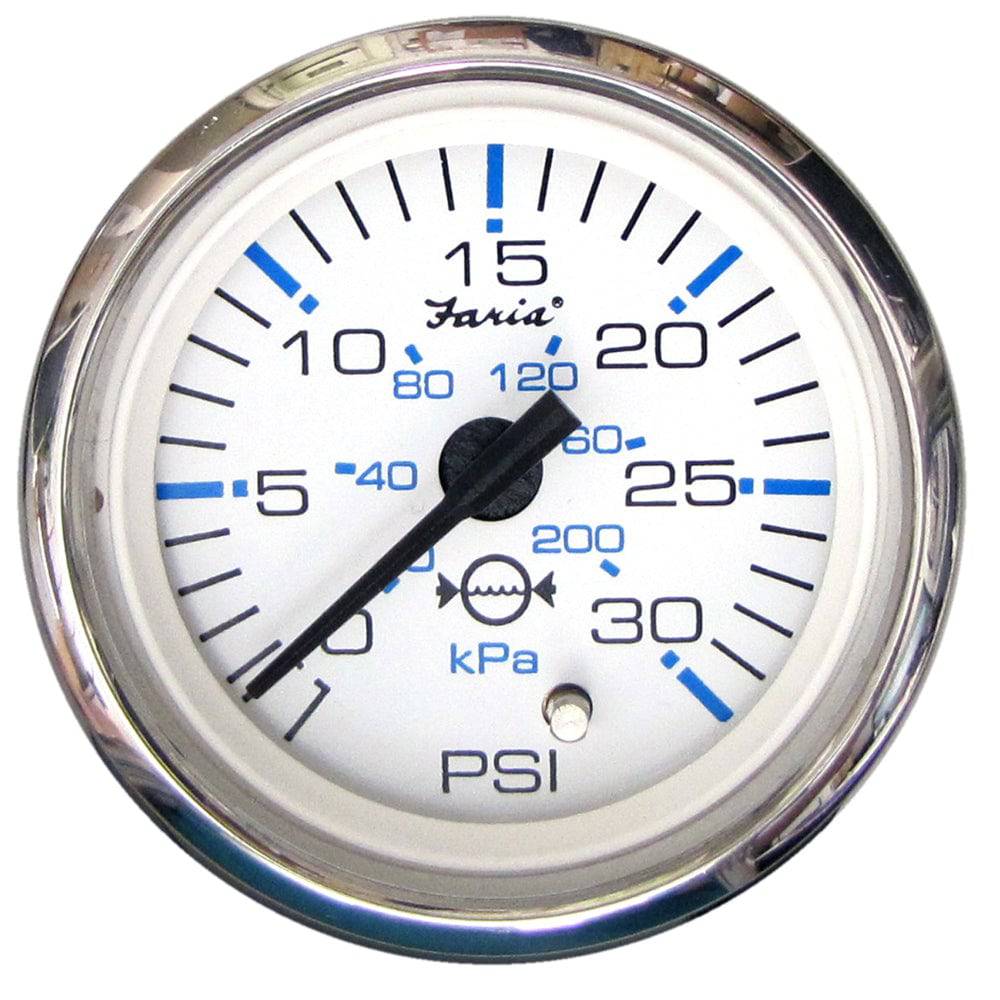 Faria Chesapeake White SS 2" Water Pressure Gauge (30 PSI) [13812] - Twin Screws Marine Service