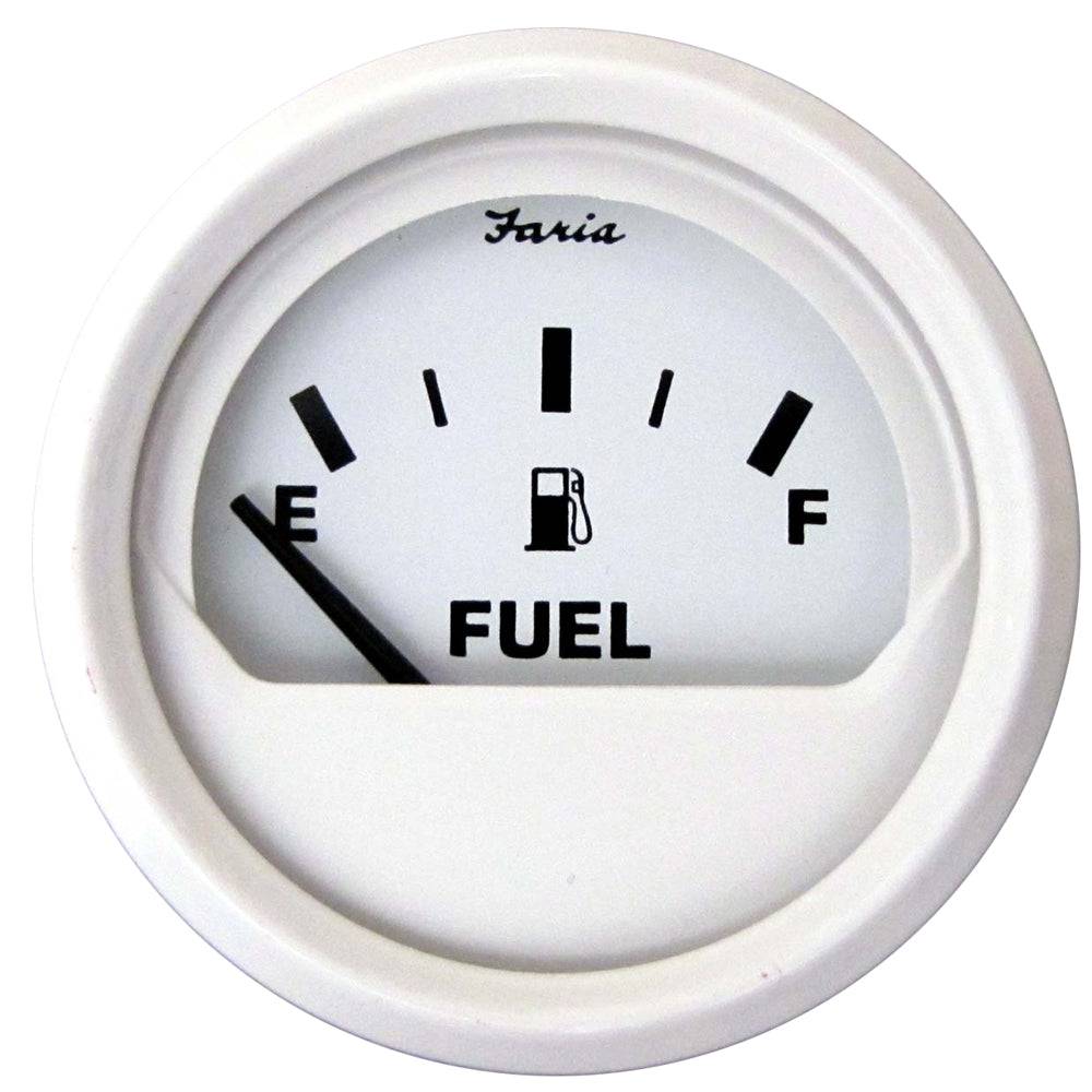 Faria Dress White 2" Fuel Level Gauge (E-1/2-F) [13101] - Twin Screws Marine Service