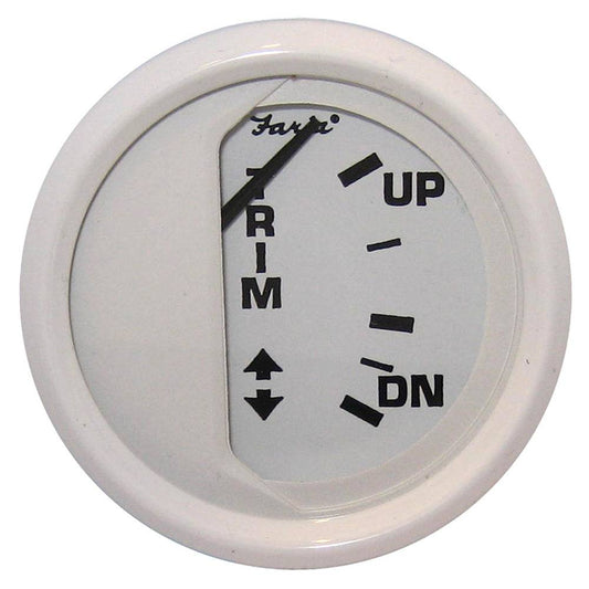 Faria Dress White 2" Trim Gauge (Mercury / Mariner / Mercruiser / Volvo DP / Yamaha 01 and newer) [13122] - Twin Screws Marine Service