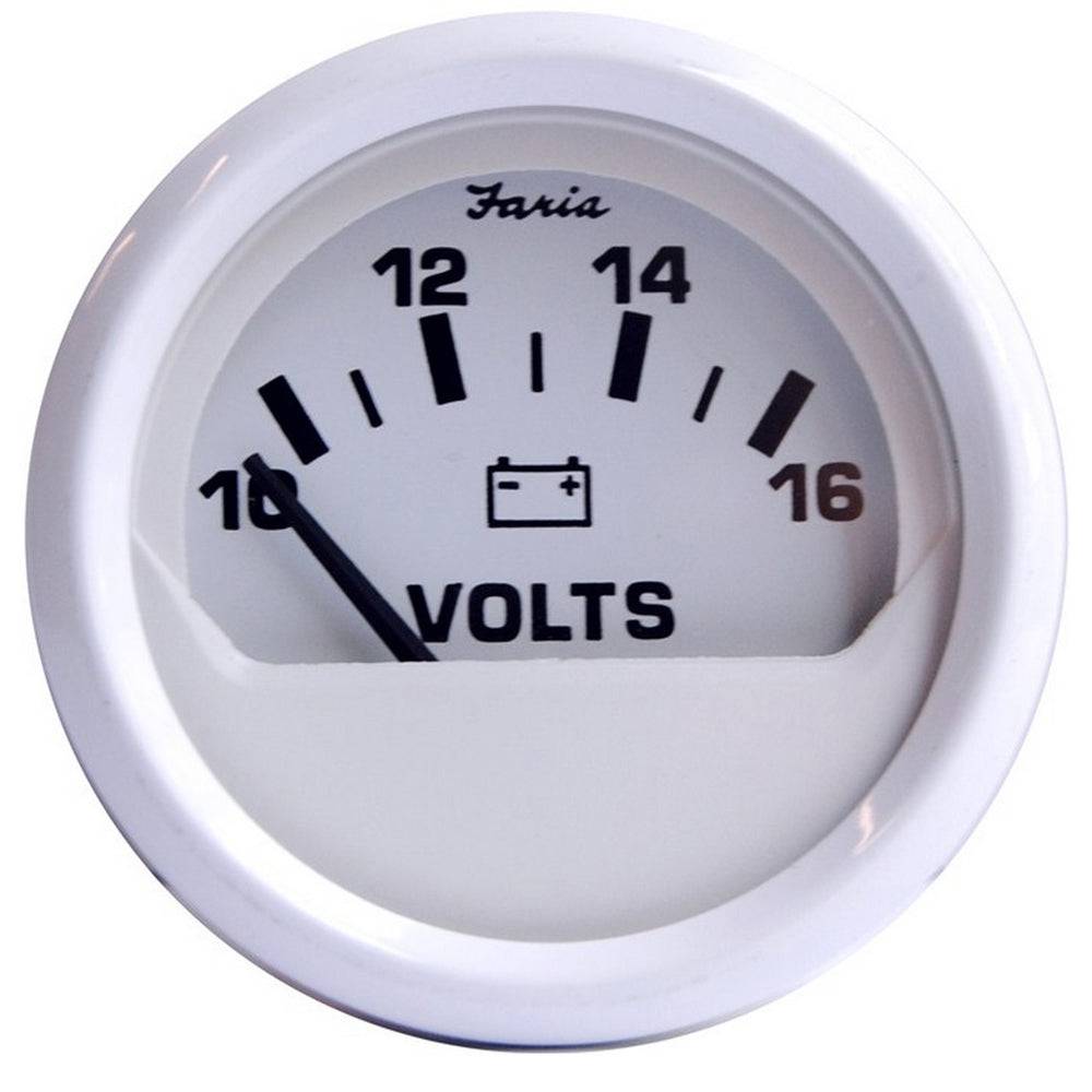 Faria Dress White 2" Voltmeter (10-16 VDC) [13120] - Twin Screws Marine Service