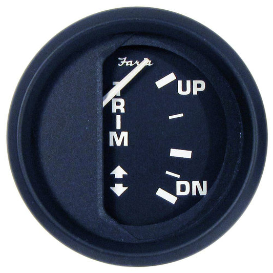 Faria Euro Black 2" Trim Gauge f/ Mercury / Mariner / Mercruiser / Volvo DP / Yamaha 01 and Newer [12828] - Twin Screws Marine Service