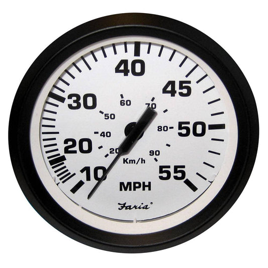 Faria Euro White 4" Speedometer - 55MPH (Pitot) [32909] - Twin Screws Marine Service