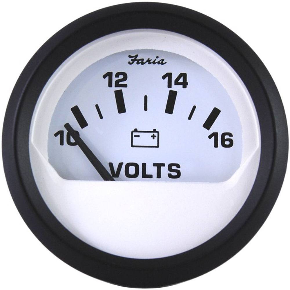 Faria Euro White 2" Voltmeter (10-16 VDC) [12911] - Twin Screws Marine Service