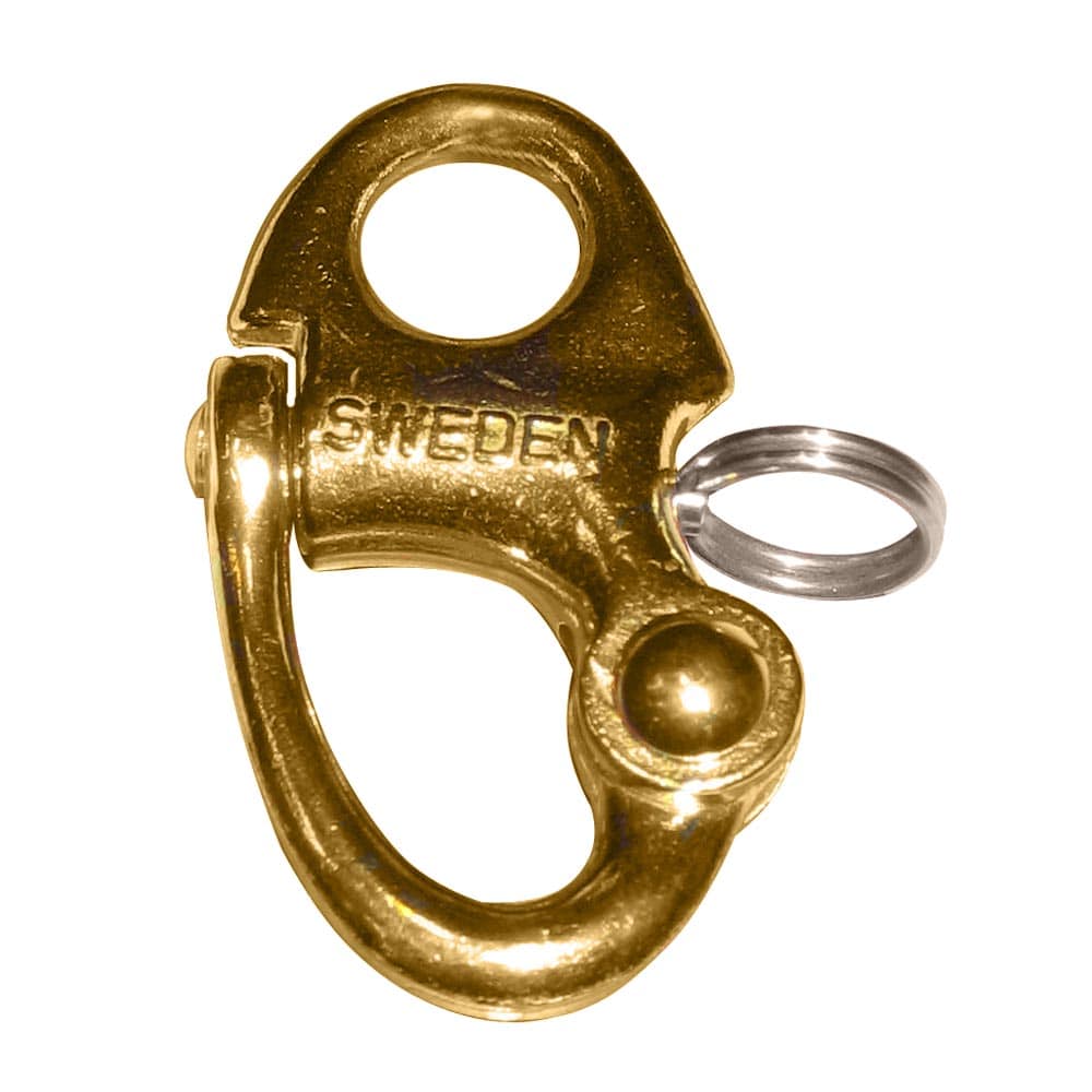 Ronstan Brass Snap Shackle - Fixed Bail - 59.3mm (2-5/16") Length [RF6002] - Twin Screws Marine Service