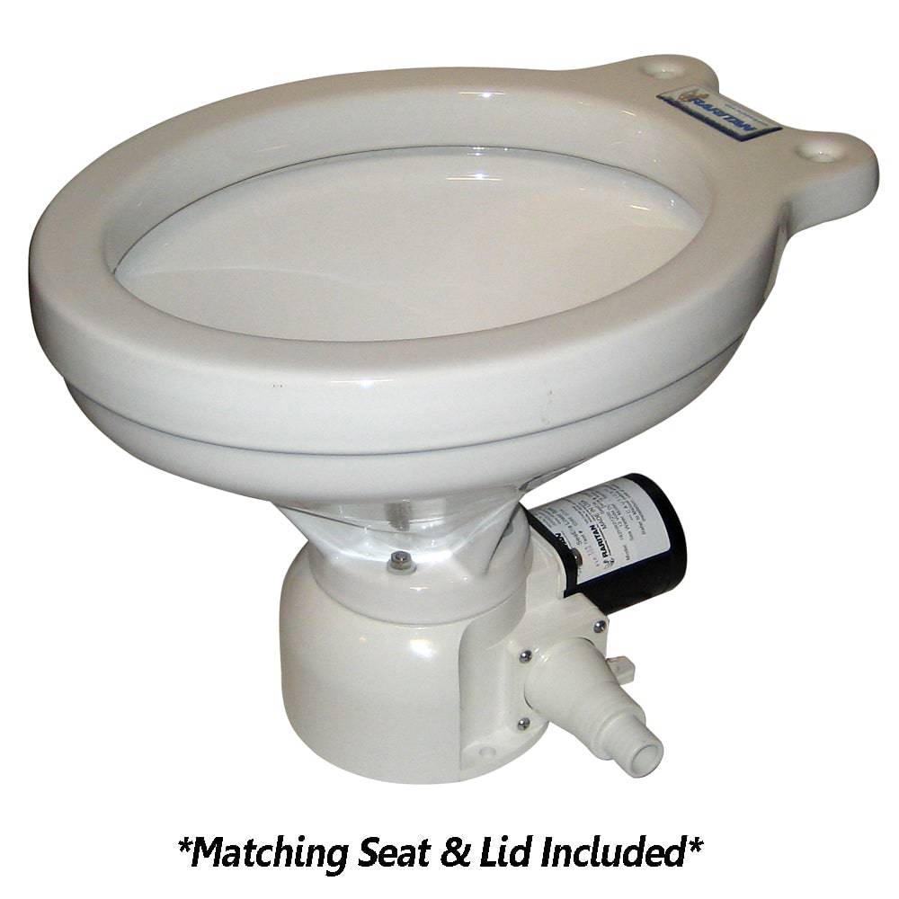 Raritan Sea Era Toilet - Household Style - Remote Intake Pump - Straight  90 Discharge - Smart Toilet Control - 12v [162HR012] - Twin Screws Marine Service