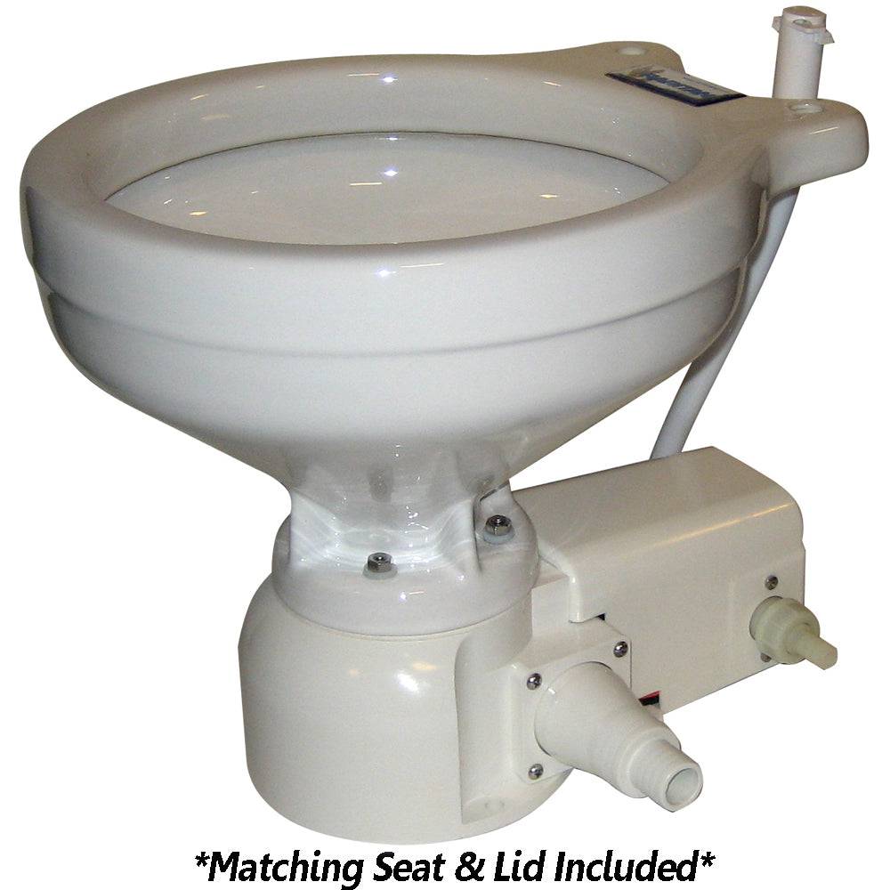 Raritan Sea Era Toilet - Marine Size - Freshwater Solenoid - Straight  90 Discharge - Smart Toilet Control - 12v [162MF012] - Twin Screws Marine Service