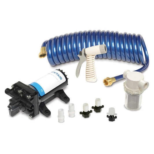 Shurflo by Pentair PRO WASHDOWN KIT II Ultimate - 12 VDC - 5.0 GPM - Includes Pump, Fittings, Nozzle, Strainer, 25 Hose [4358-153-E09] - Twin Screws Marine Service