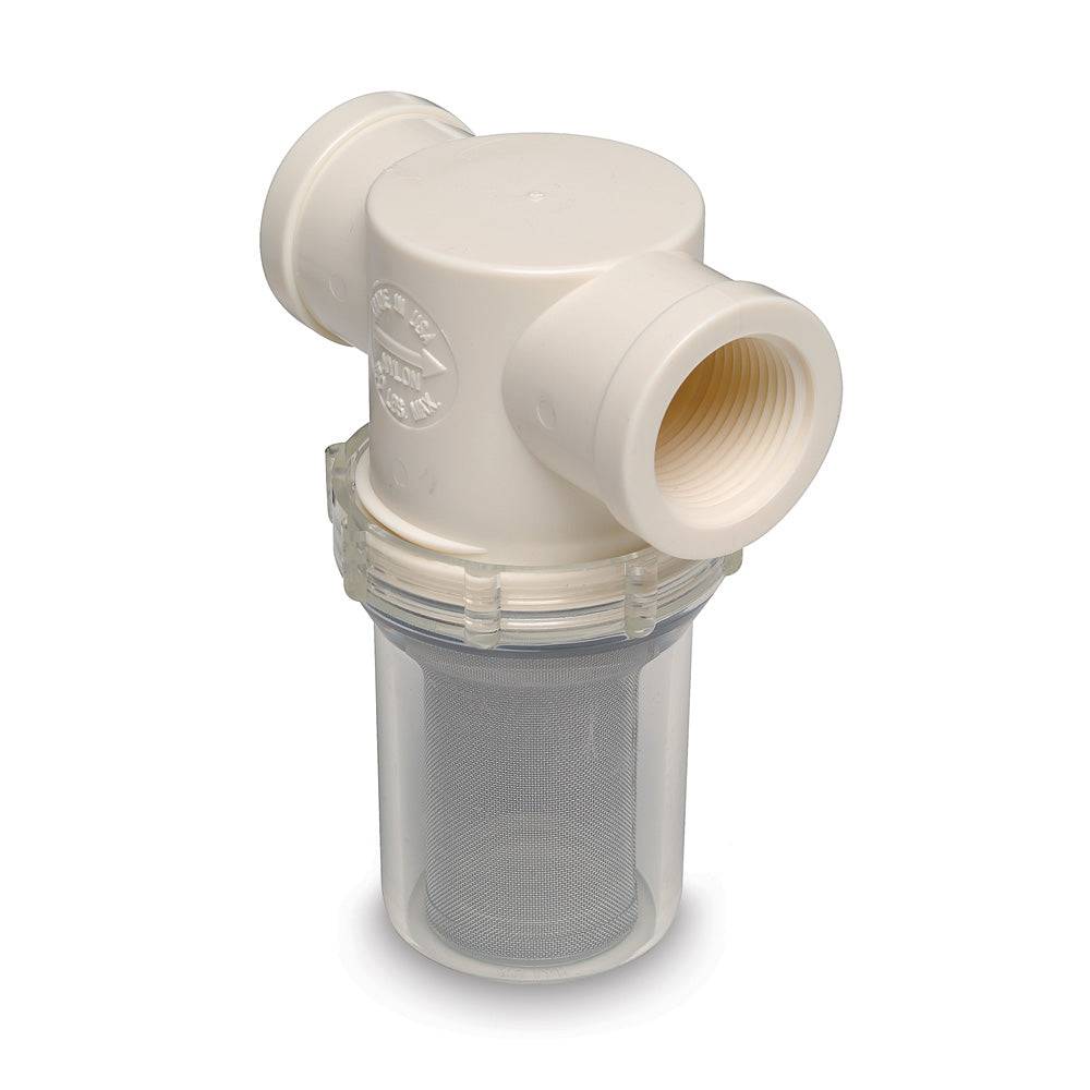Shurflo by Pentair 1-1/4" Raw Water Strainer w/Bracket  Fittings - 20 Mesh [253-401-01] - Twin Screws Marine Service