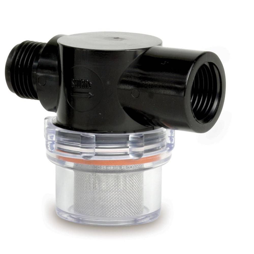 Shurflo by Pentair Twist-On Water Strainer - 1/2" Pipe Inlet - Clear Bowl [255-313] - Twin Screws Marine Service