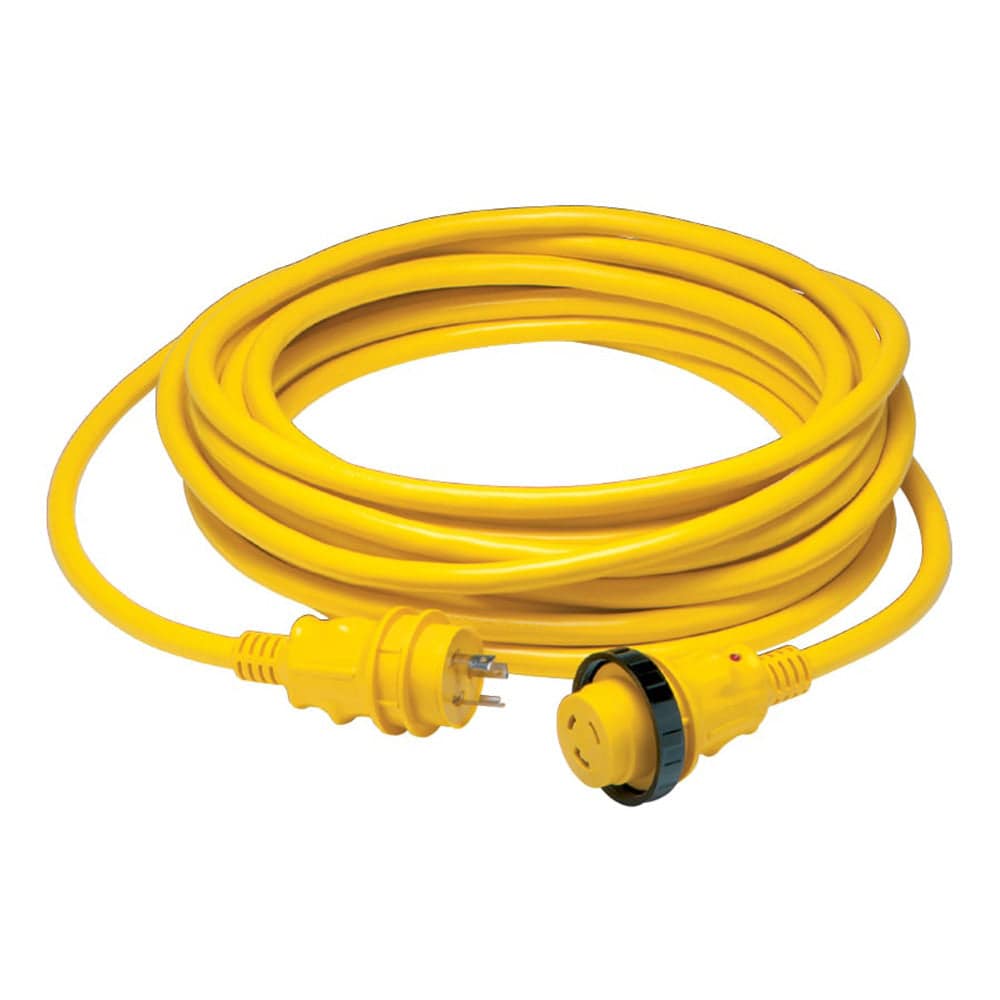 Marinco 30 Amp Power Cord Plus Cordset - 35' - Yellow [35SPP] - Twin Screws Marine Service