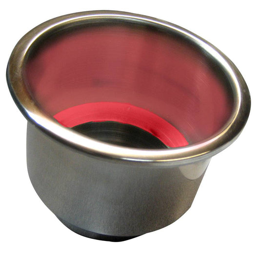 Whitecap Flush Mount Cup Holder w/Red LED Light - Stainless Steel [S-3511RC] - Twin Screws Marine Service