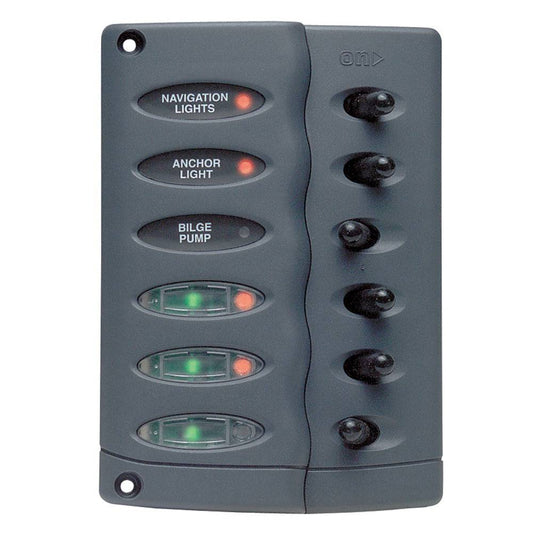 BEP Contour Switch Panel - Waterproof 6 Way [CSP6] - Twin Screws Marine Service