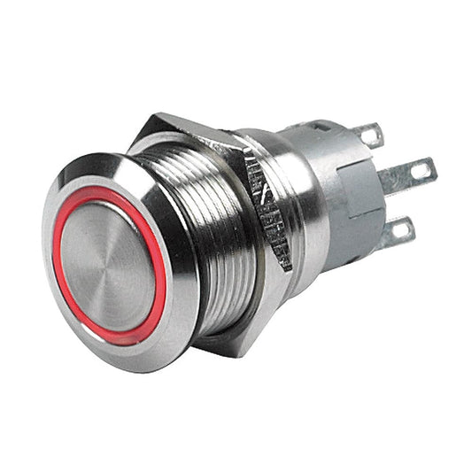Marinco Push Button Switch - 24V Latching On/Off - Red LED [80-511-0005-01] - Twin Screws Marine Service