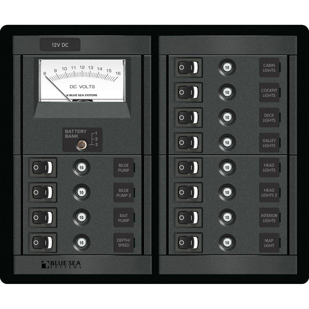 Blue Sea 1464 12 Position Switch CLB + Meter Square [1464] - Twin Screws Marine Service