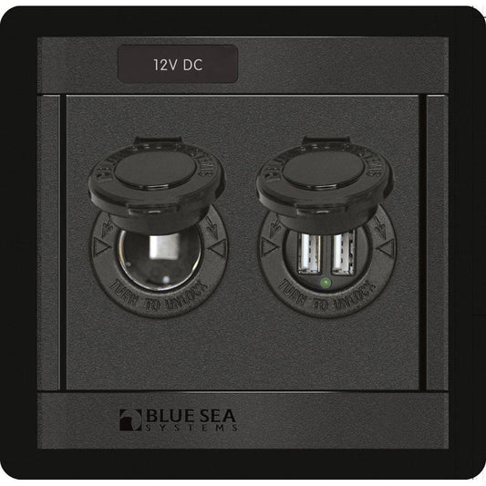 Blue Sea 1478 360 Panel - 12V DC Socket & Dual USB Charger [1478] - Twin Screws Marine Service