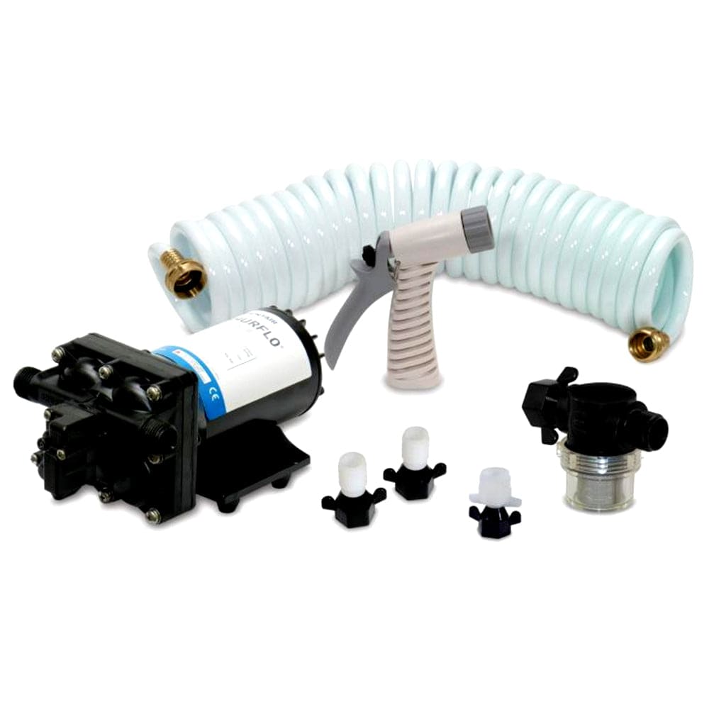 Shurflo by Pentair BLASTERII Washdown Kit - 12VDC, 3.5GPM w/25 Hose, Nozzle, Strainer  Fittings [4338-121-E07] - Twin Screws Marine Service