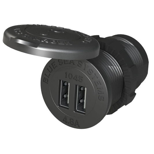 Blue Sea 1045 12/24V Dual USB Charger - 1-1/8" Socket Mount [1045] - Twin Screws Marine Service