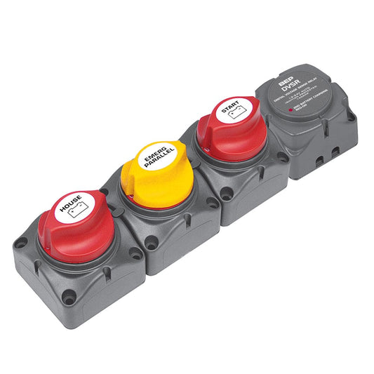 BEP Horizontal Battery Distribution Cluster f/Single Engine w/Two       Battery Banks [716-H-140A-DVSR] - Twin Screws Marine Service