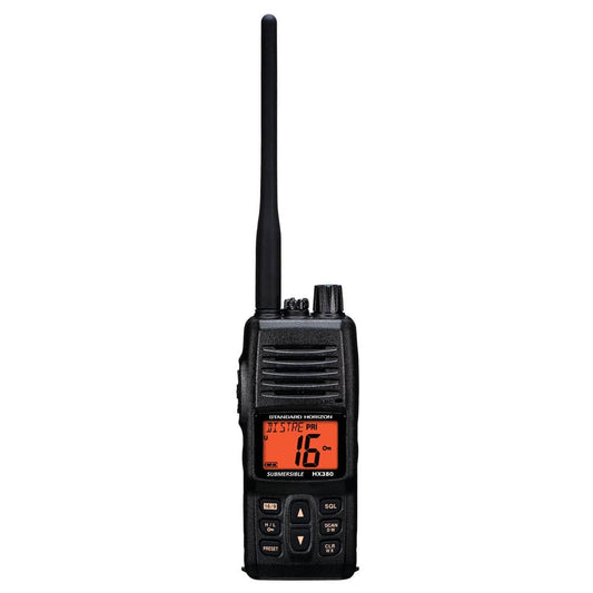 Standard Horizon HX380 5W Commercial Grade Submersible IPX-7 Handheld VHF Radio w/LMR Channels [HX380] - Twin Screws Marine Service