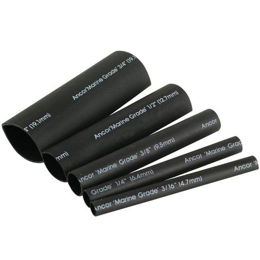 Ancor Adhesive Lined Heat Shrink Tubing Kit - 8-Pack, 3", 20 to 2/0 AWG, Black [301503] - Twin Screws Marine Service