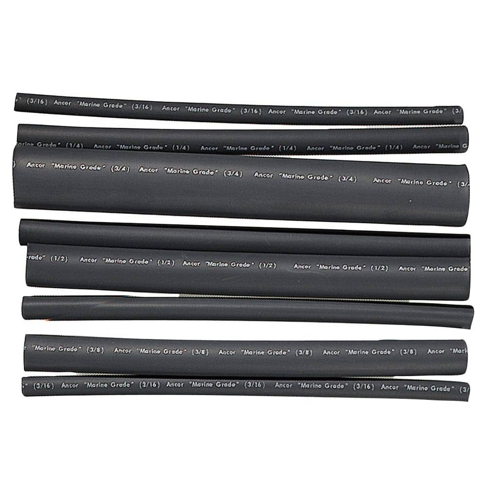 Ancor Adhesive Lined Heat Shrink Tubing - Assorted 8-Pack, 6", 20-2/0 AWG, Black [301506] - Twin Screws Marine Service