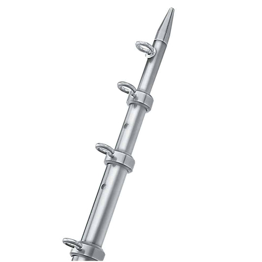 TACO 12' Silver/Silver Center Rigger Pole - 1-1/8" Diameter [OC-0432VEL116] - Twin Screws Marine Service