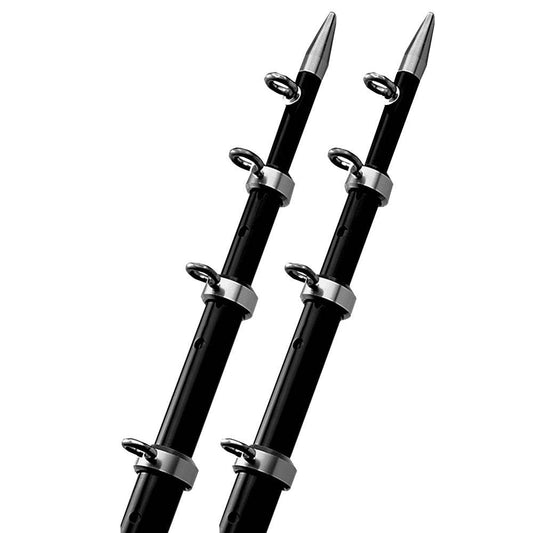 TACO 15' Black/Silver Outrigger Poles - 1-1/8" Diameter [OT-0442BKA15] - Twin Screws Marine Service