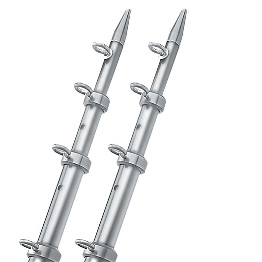 TACO 15' Silver/Silver Outrigger Poles - 1-1/8" Diameter [OT-0442VEL15] - Twin Screws Marine Service