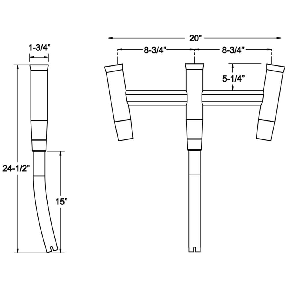 TACO Kite Fishing 3-Rod Cluster [F31-0770BSA-1] - Twin Screws Marine Service