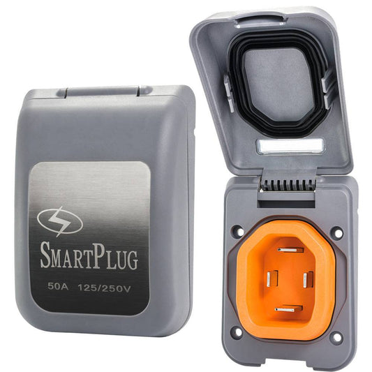 SmartPlug 50 AMP Male Non-Metallic Inlet Cover - Grey [BM50PG] - Twin Screws Marine Service