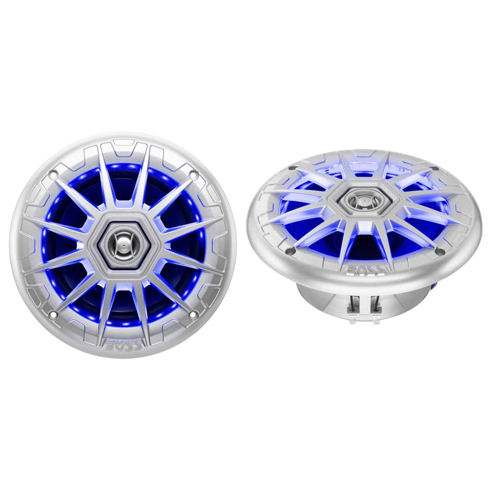 Boss Audio 6.5" MRGB65S Speakers w/RGB Lighting - Silver - 200W [MRGB65S] - Twin Screws Marine Service