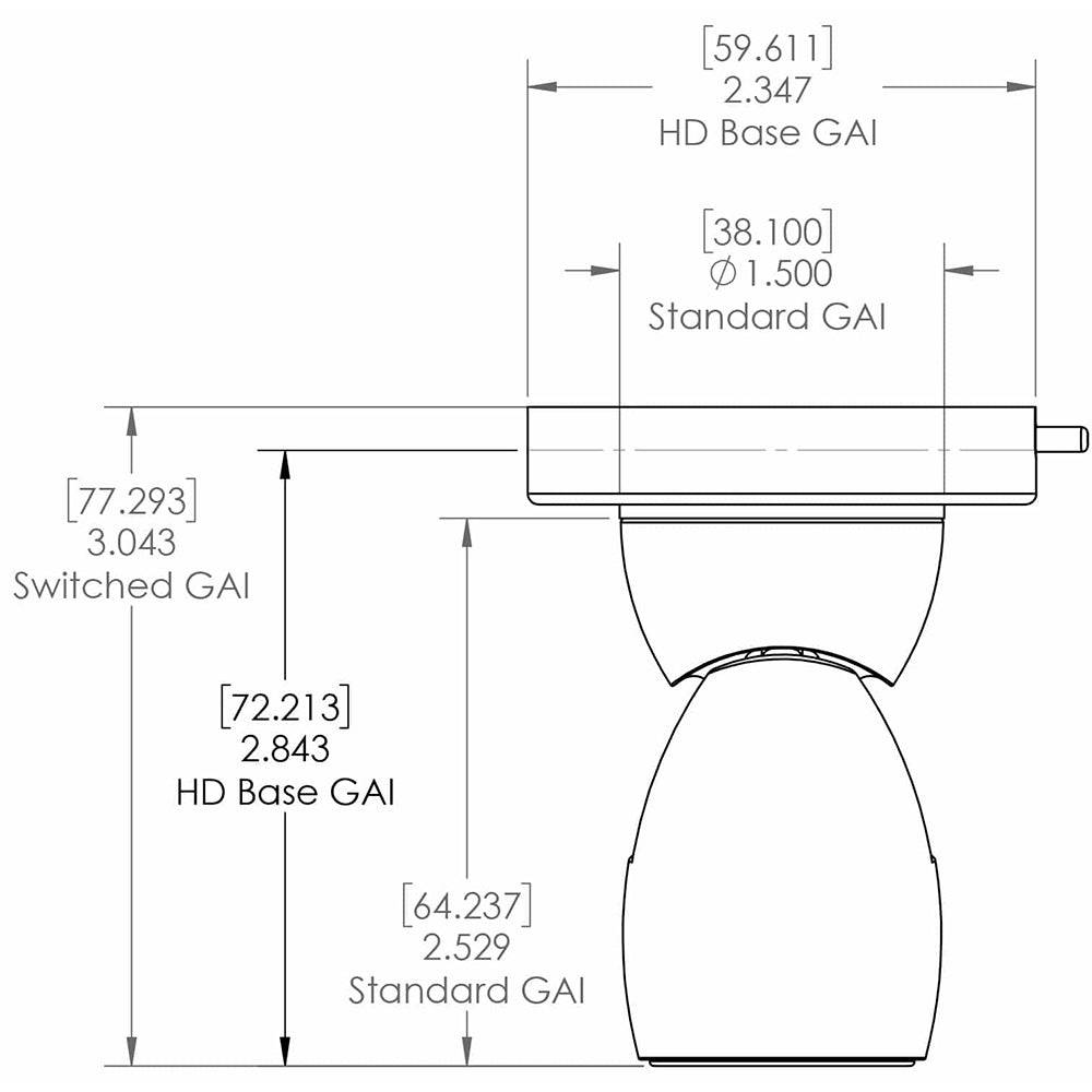 Lumitec GAI2 White Dimming/Red & Blue Non-Dimming Heavy Duty Base - Brushed Housing [111800] - Twin Screws Marine Service