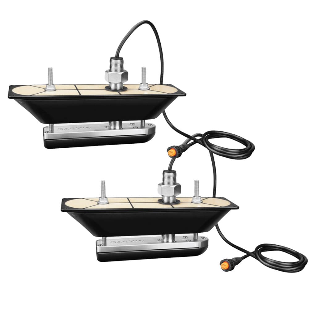 Garmin GT30-THP SS Thru-Hull Pair DownVu/SideVu Scanning Transducer w/Temp f/Hull Deadrises 5-25 [010-01961-11] - Twin Screws Marine Service