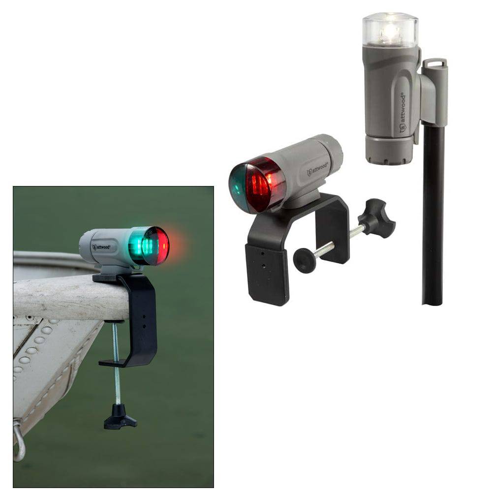 Attwood PaddleSport Portable Navigation Light Kit - C-Clamp, Screw Down or Adhesive Pad - Gray [14194-7] - Twin Screws Marine Service