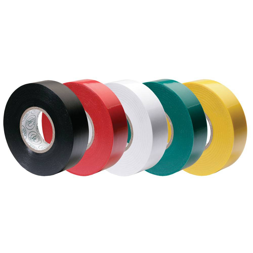 Ancor Premium Assorted Electrical Tape - 1/2" x 20' - Black / Red / White / Green / Yellow [339066] - Twin Screws Marine Service