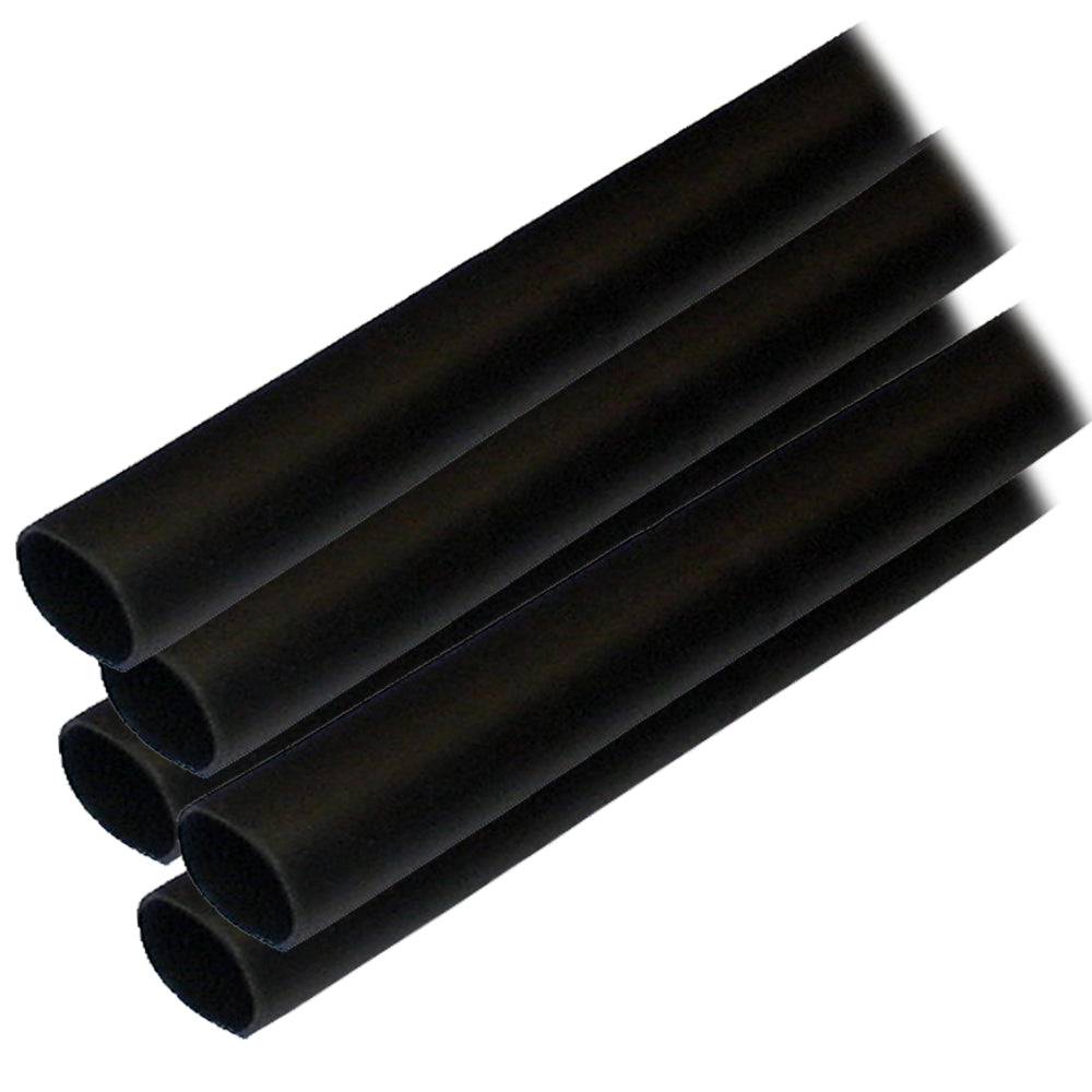 Ancor Adhesive Lined Heat Shrink Tubing (ALT) - 1/2" x 6" - 5-Pack - Black [305106] - Twin Screws Marine Service