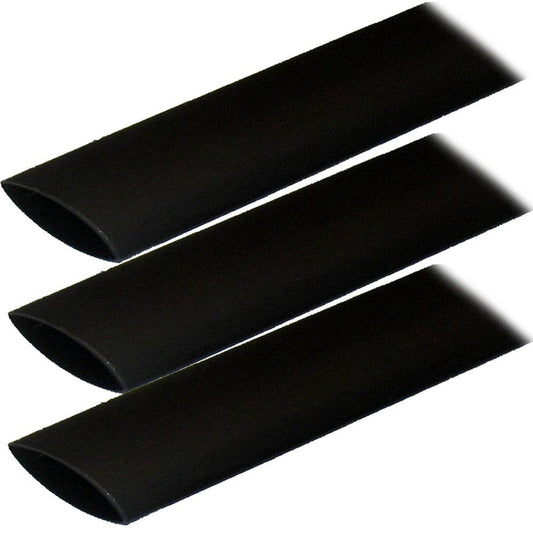 Ancor Adhesive Lined Heat Shrink Tubing (ALT) - 1" x 12" - 3-Pack - Black [307124] - Twin Screws Marine Service