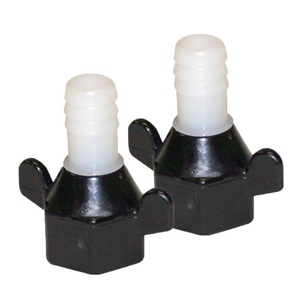 Shurflo by Pentair 1/2" Barb x 1/2" NPT-F Hex/Wingnut Straight Fitting (Pair) [94-181-04] - Twin Screws Marine Service