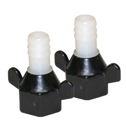 Shurflo by Pentair 1/2" Barb x 1/2" NPT-F Hex/Wingnut Straight Fitting (Pair) [94-181-04] - Twin Screws Marine Service