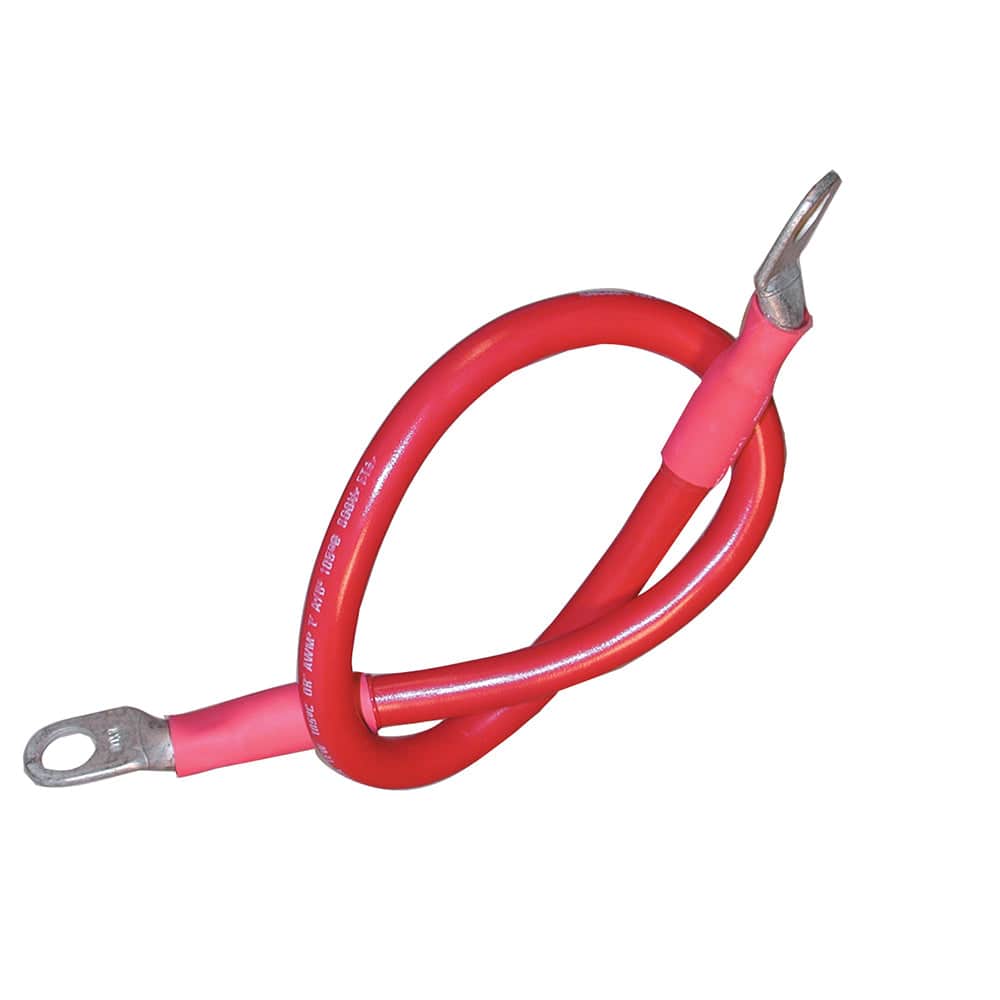 Ancor Battery Cable Assembly, 2 AWG (34mm) Wire, 3/8" (9.5mm) Stud, Red - 18" (45.7cm) [189141] - Twin Screws Marine Service