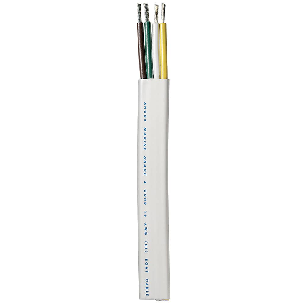 Ancor Trailer Cable - 16/4 AWG - Yellow/White/Green/Brown - Flat - 300' [154030] - Twin Screws Marine Service