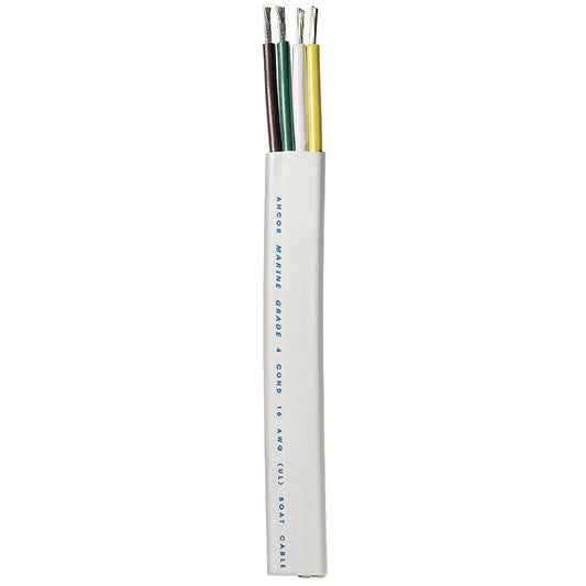 Ancor Trailer Cable - 16/4 AWG - Yellow/White/Green/Brown - Flat - 300' [154030] - Twin Screws Marine Service