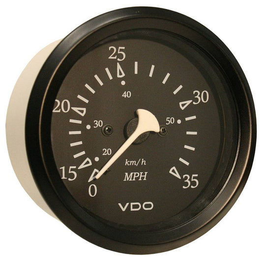 VDO Cockpit Marine 85mm (3-3/8") 35 MPH Pitot Speedometer - Black Dial/Bezel [260-11796] - Twin Screws Marine Service