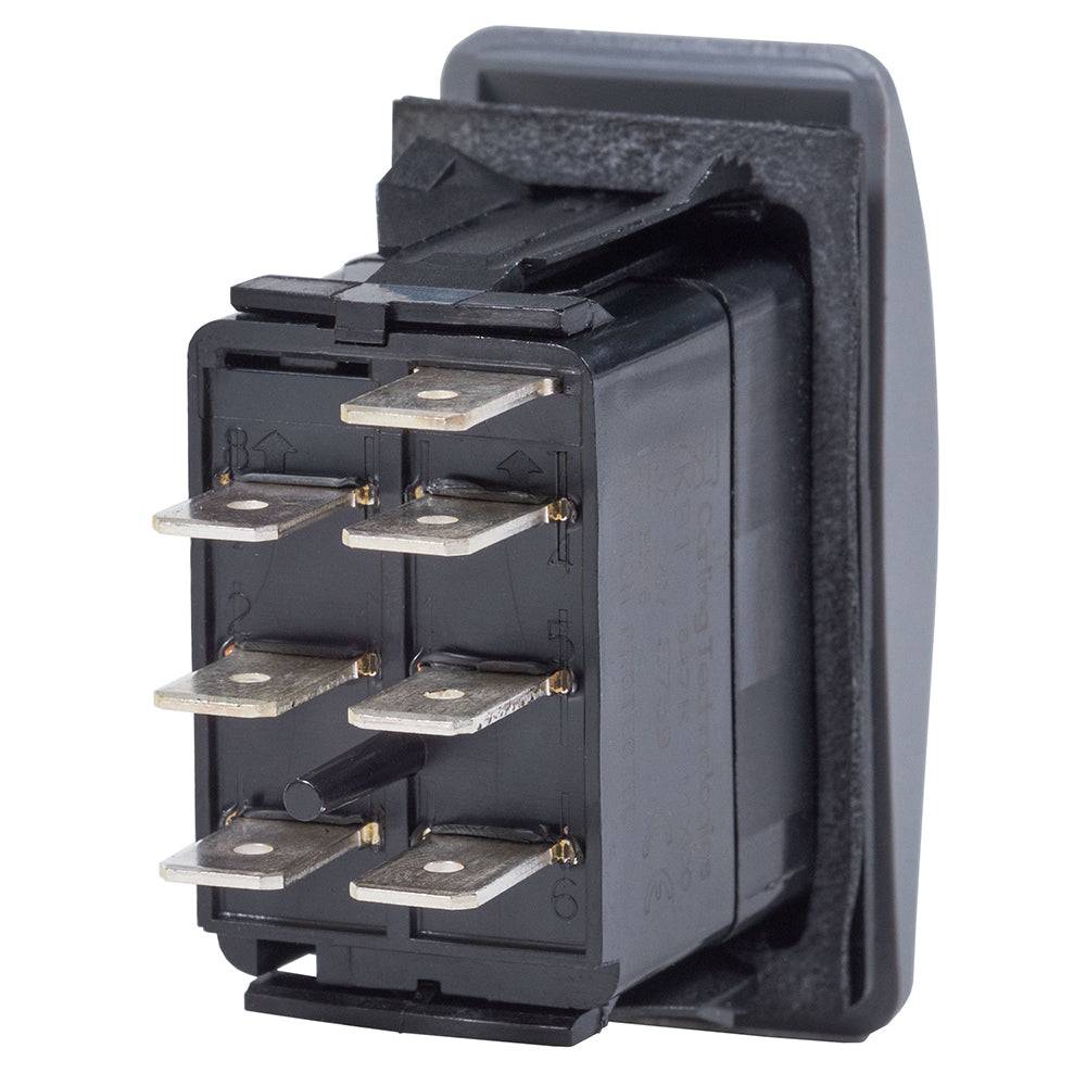 Blue Sea 7937 Contura II Switch DPDT Black - (ON)-OFF-ON [7937] - Twin Screws Marine Service