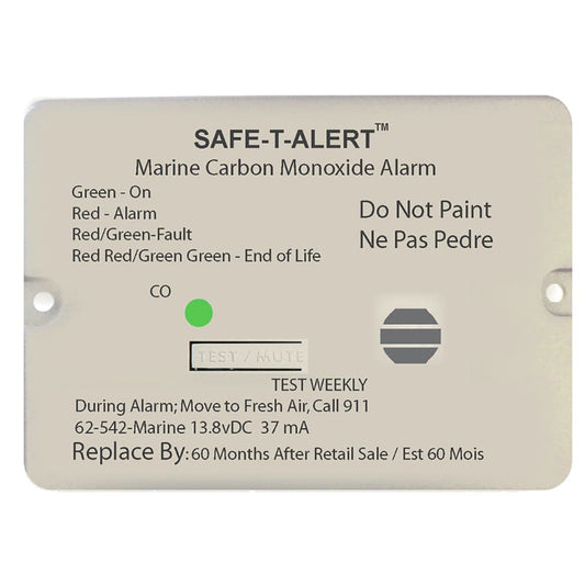 Safe-T-Alert 62 Series Carbon Monoxide Alarm - 12V - 62-542-Marine - Flush Mount - White [62-542-MARINE] - Twin Screws Marine Service