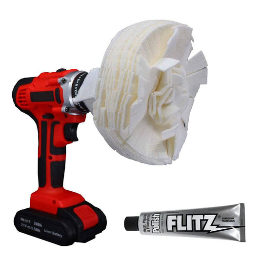 Flitz Buff Ball - Extra Large 7" - White w/1.76oz Tube Flitz Polish [WB 201-50] - Twin Screws Marine Service