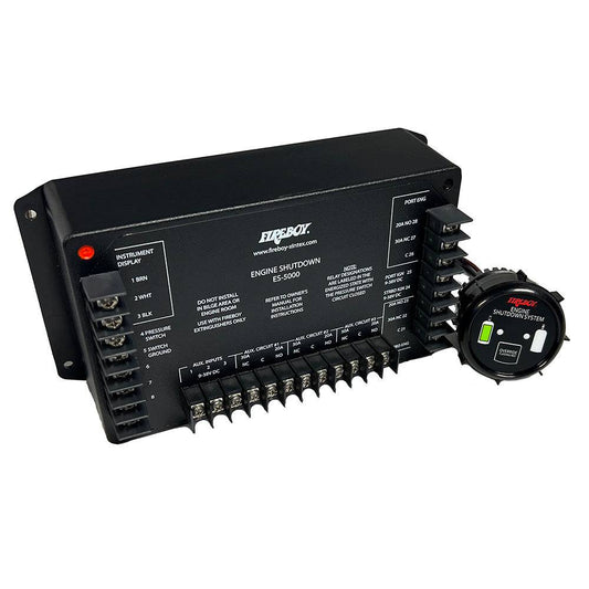 Fireboy-Xintex Engine Shutdown - 5 Circuit w/20A Relays - Round Display [ES-5000-01] - Twin Screws Marine Service