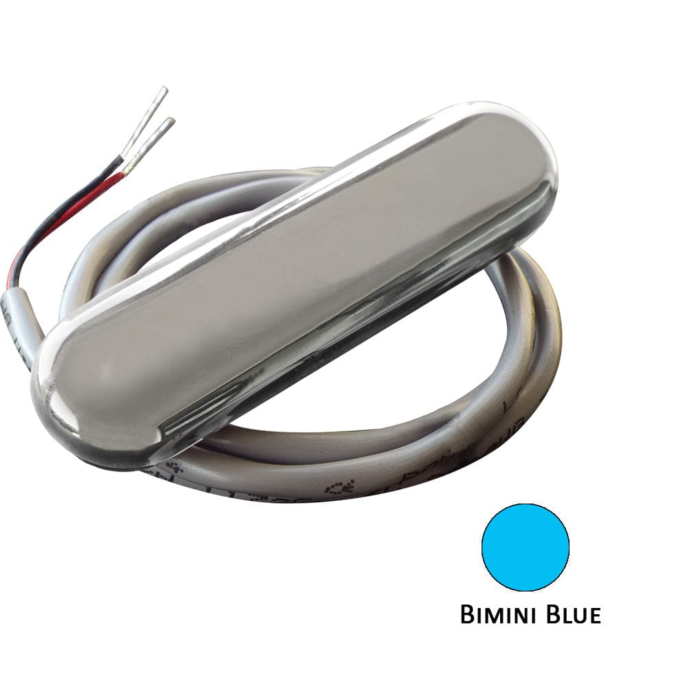 Shadow-Caster Courtesy Light w/2' Lead Wire - 316 SS Cover - Bimini Blue - 4-Pack [SCM-CL-BB-SS-4PACK] - Twin Screws Marine Service