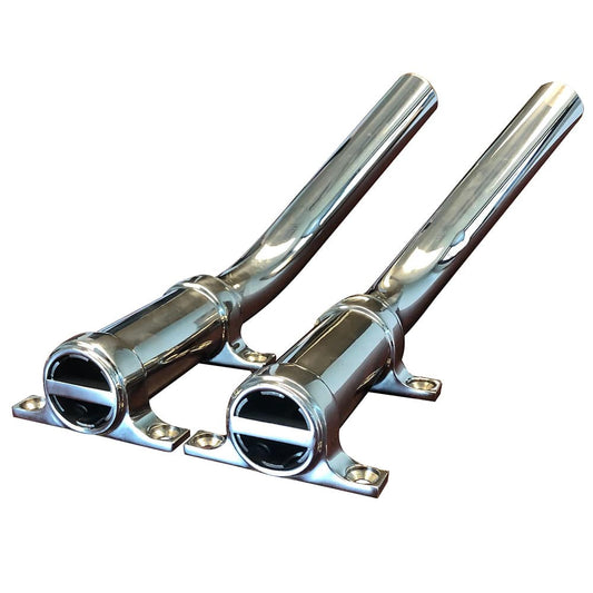 Tigress Side Mount Outrigger Holders - Fabricated 304 S.S. - 1-1/8" I.D.-Pair [88504] - Twin Screws Marine Service