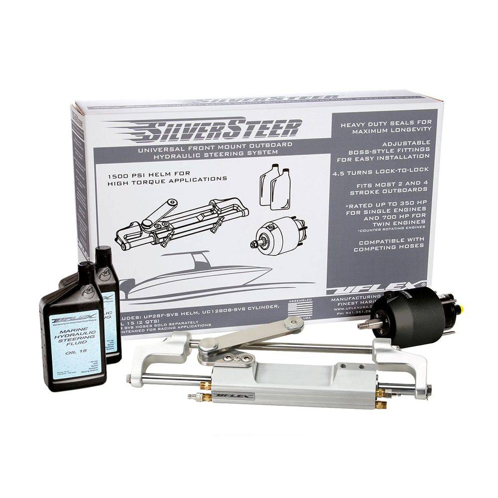 Uflex SilverSteer 2.0 High-Performance Front Mount Outboard Hydraulic Steering System - 1500PSI FM V2 [SILVERSTEER2.0B] - Twin Screws Marine Service